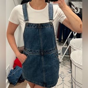 Free people overall jean skirt